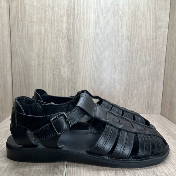 Jerusalem Sandals Other - Jerusalem Barak Closed Toe Sandals Mens 46 Ankle Strap Handcrafted Leather Black